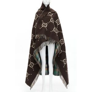 Gucci Wool Monogram Blanket Scarf